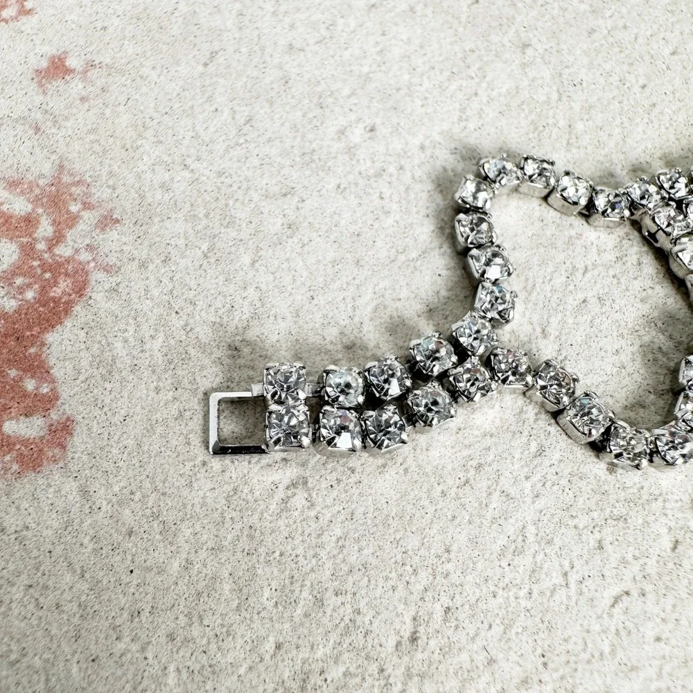 Vintage Rhinestone Bracelet Pristine 7